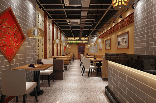 海北传统中式餐厅餐馆装修设计效果图