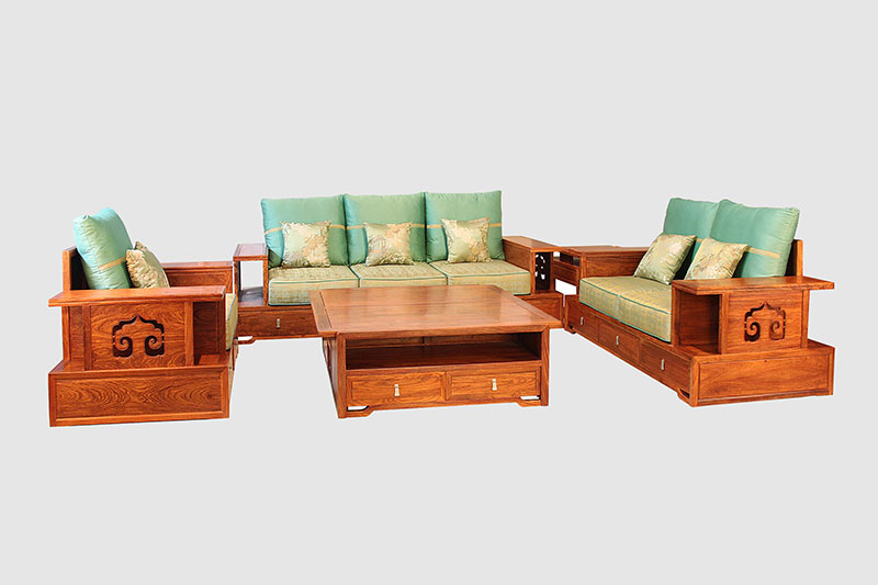 海北中式实木沙发简直太美了